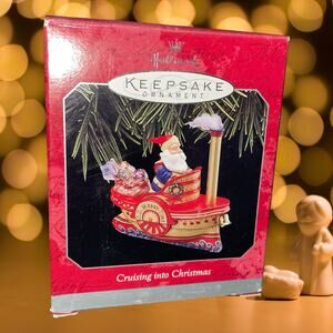 Hallmark Keepsake Ornament Cruising into Christmas 1998 Santa Riverboat Ken Crow